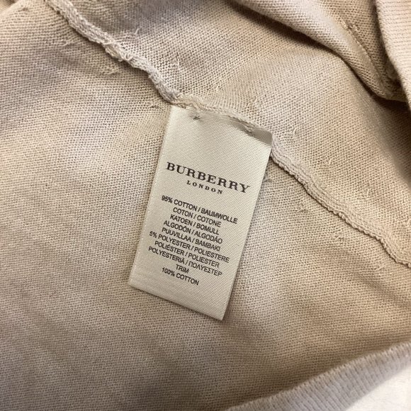 Burberry London Tan House Check Zip Front Sweater Sz S - Picture 7 of 8